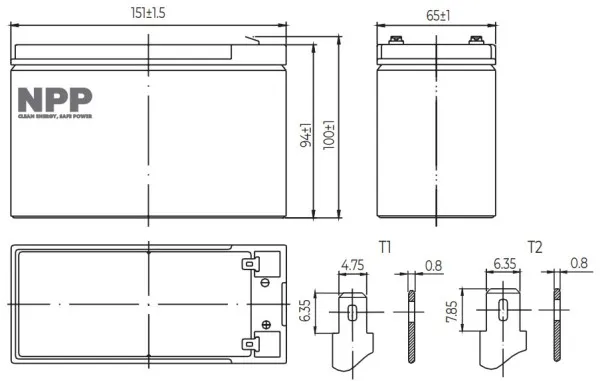 Akumulator 12v 9ah NPP