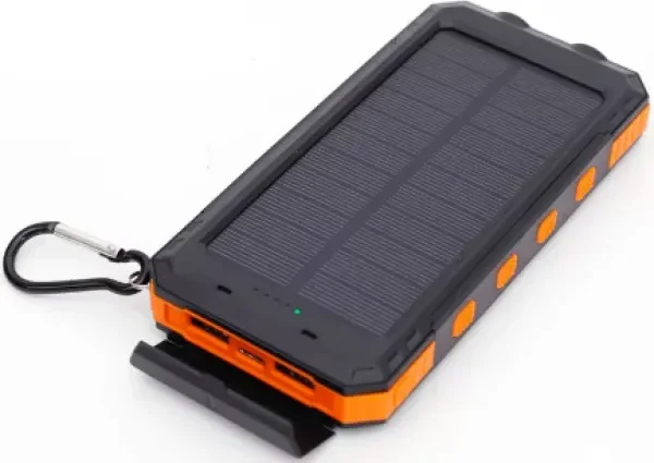 Solar power bank 12000mAh 2xUSB, 1xType-C, LED, kompas